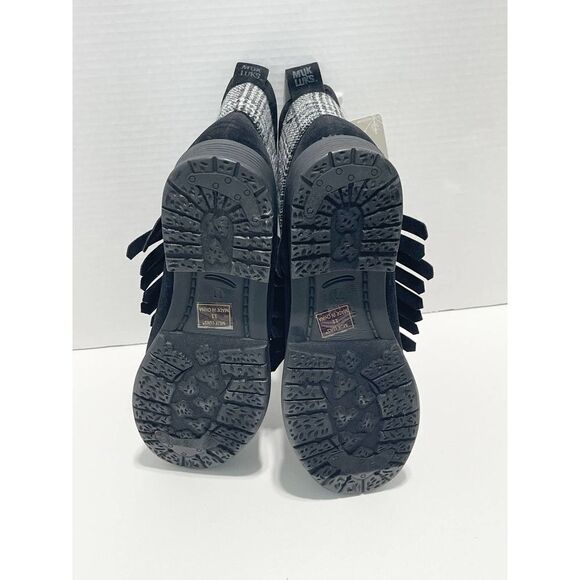 Muk Luks Lynsey Water Resistant Winter Boots Wool Glenn Plaid‎ Detail Black 11 - Picture 9 of 12